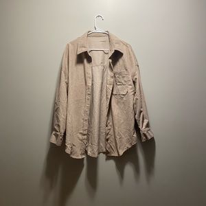 Corduroy button down collared long sleeve shirt
